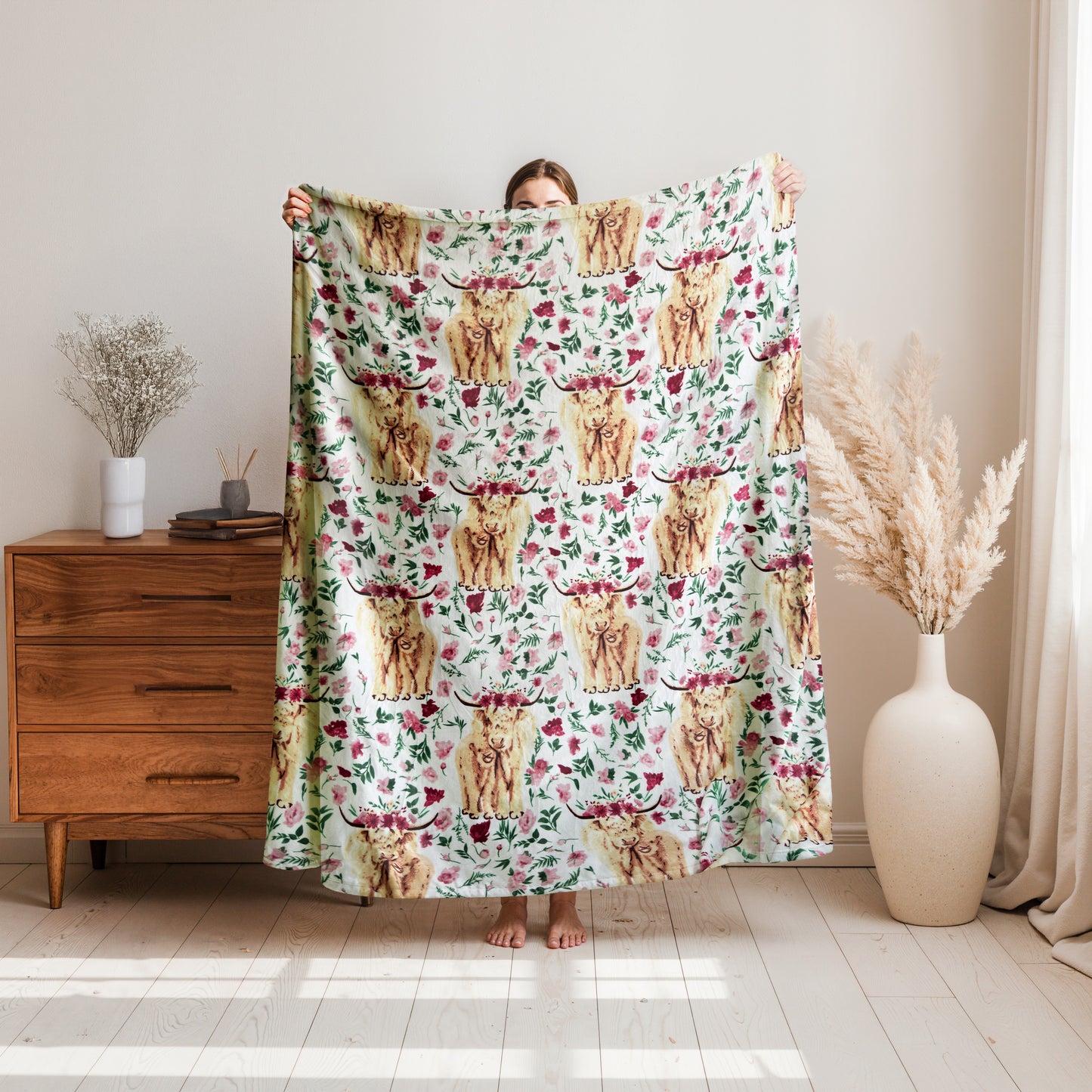 Highland Cow 82x90 Throw Blanket
