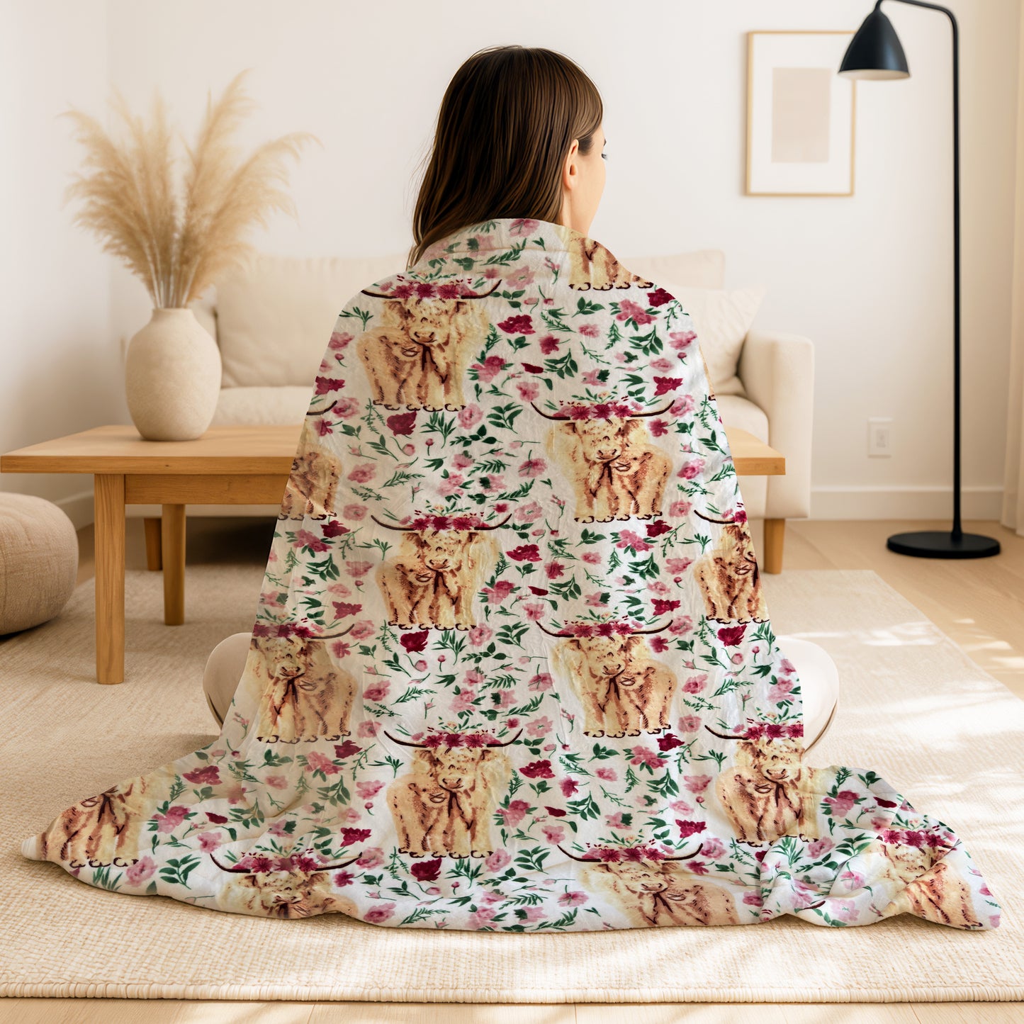 Highland Cow 82x90 Throw Blanket