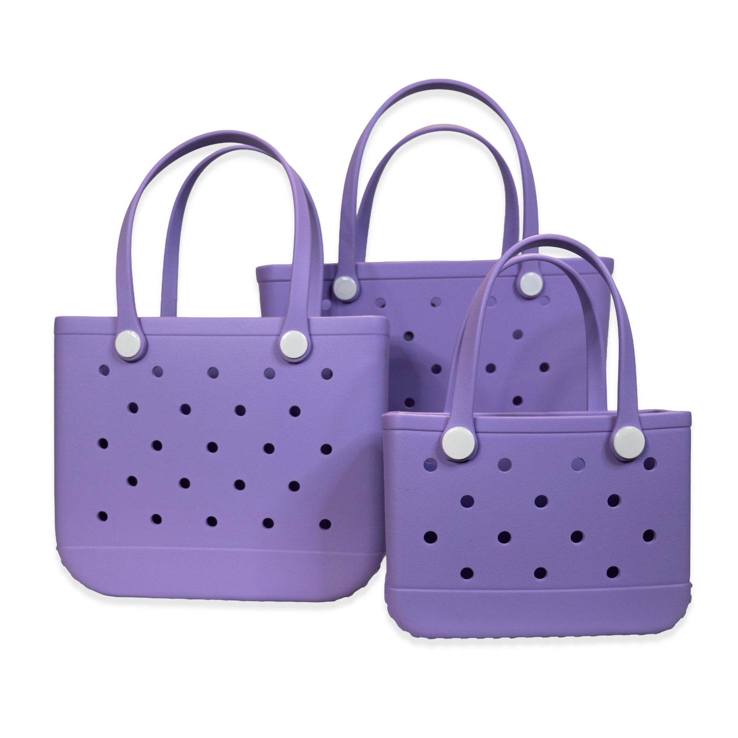 Purple Rubber Tote Bag