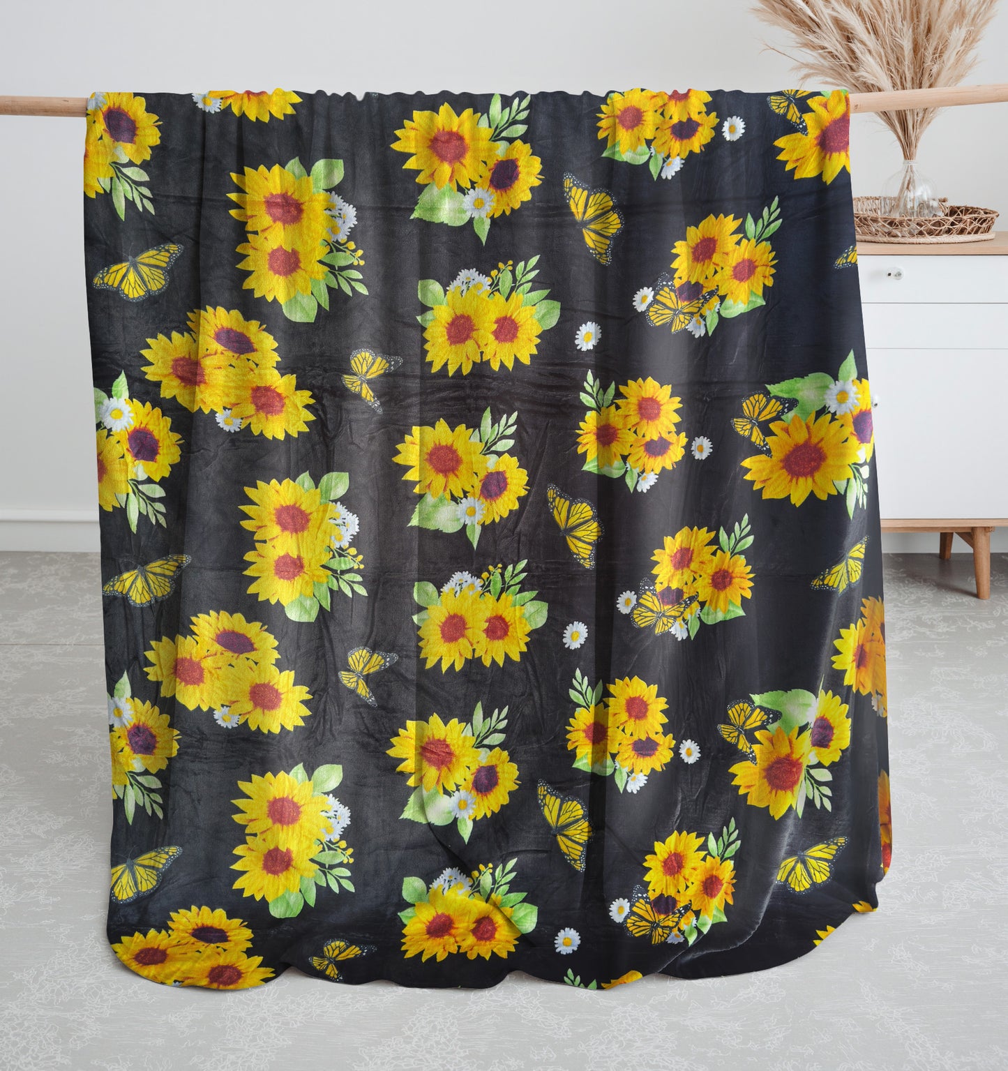 Yellow Sunflower Oversize Throw Blanket