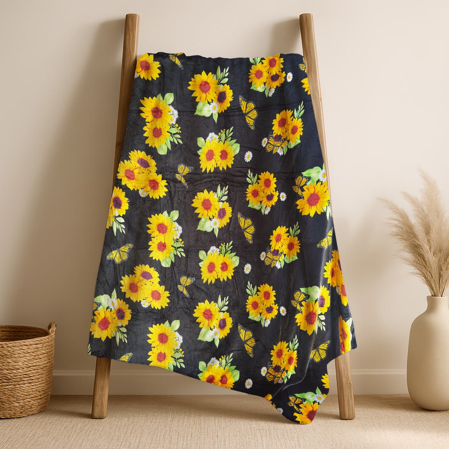 Yellow Sunflower Oversize Throw Blanket