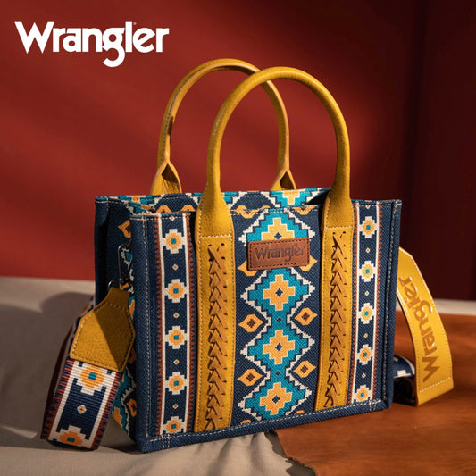 Wrangler Aztec Small Canvas Tote (Mustard)