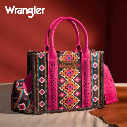 Wrangler Aztec Small Canvas Tote (Hot Pink)