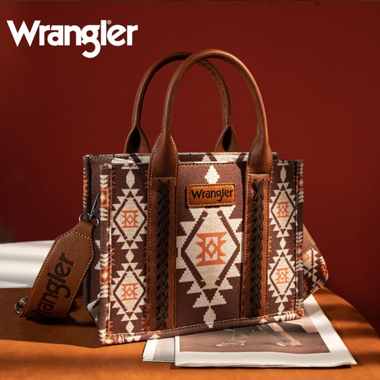 Wrangler Aztec Small Canvas Tote (Coffee)