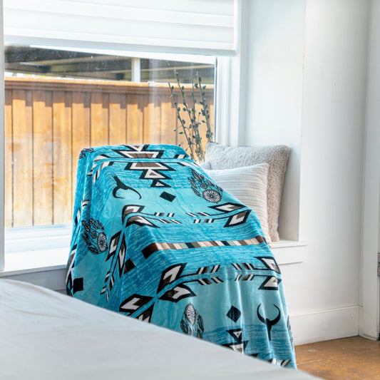 Turquoise Western Throw