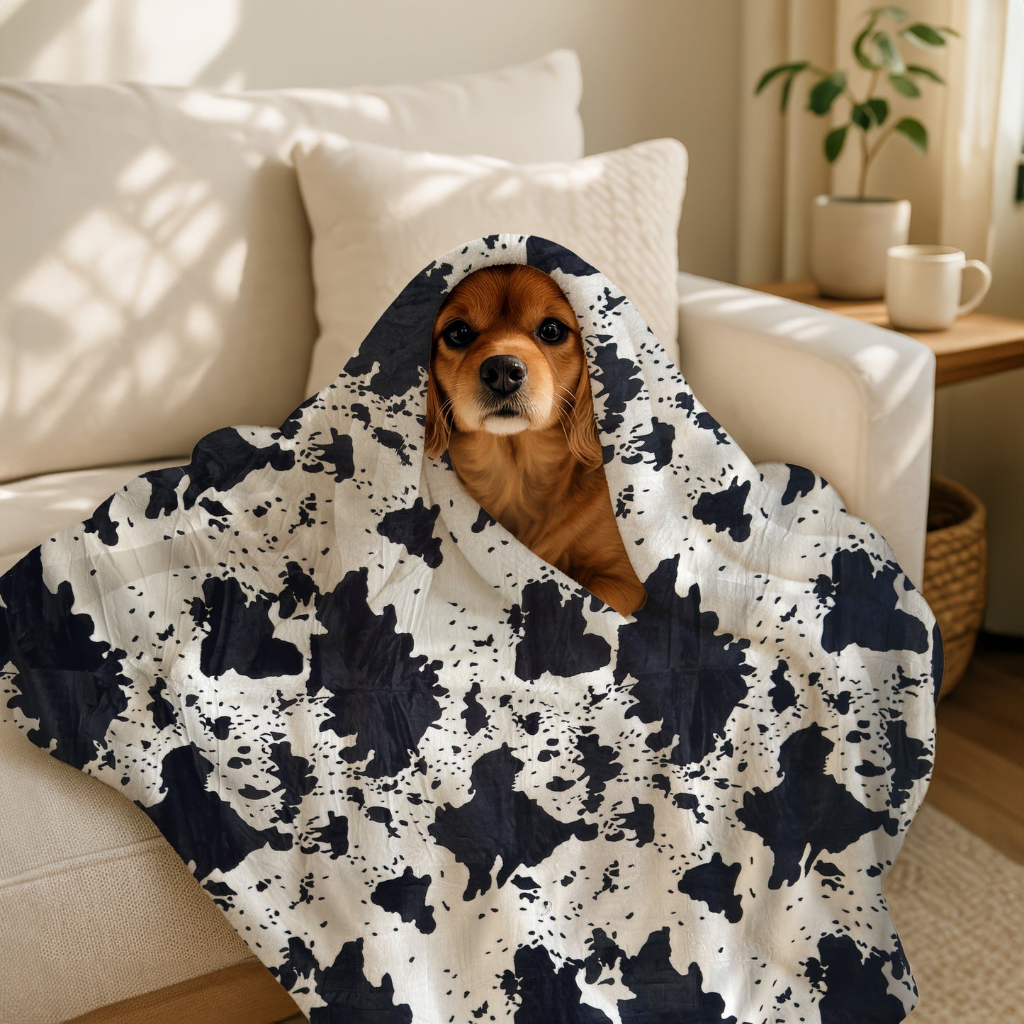 Black and White Cowhide Oversize Throw