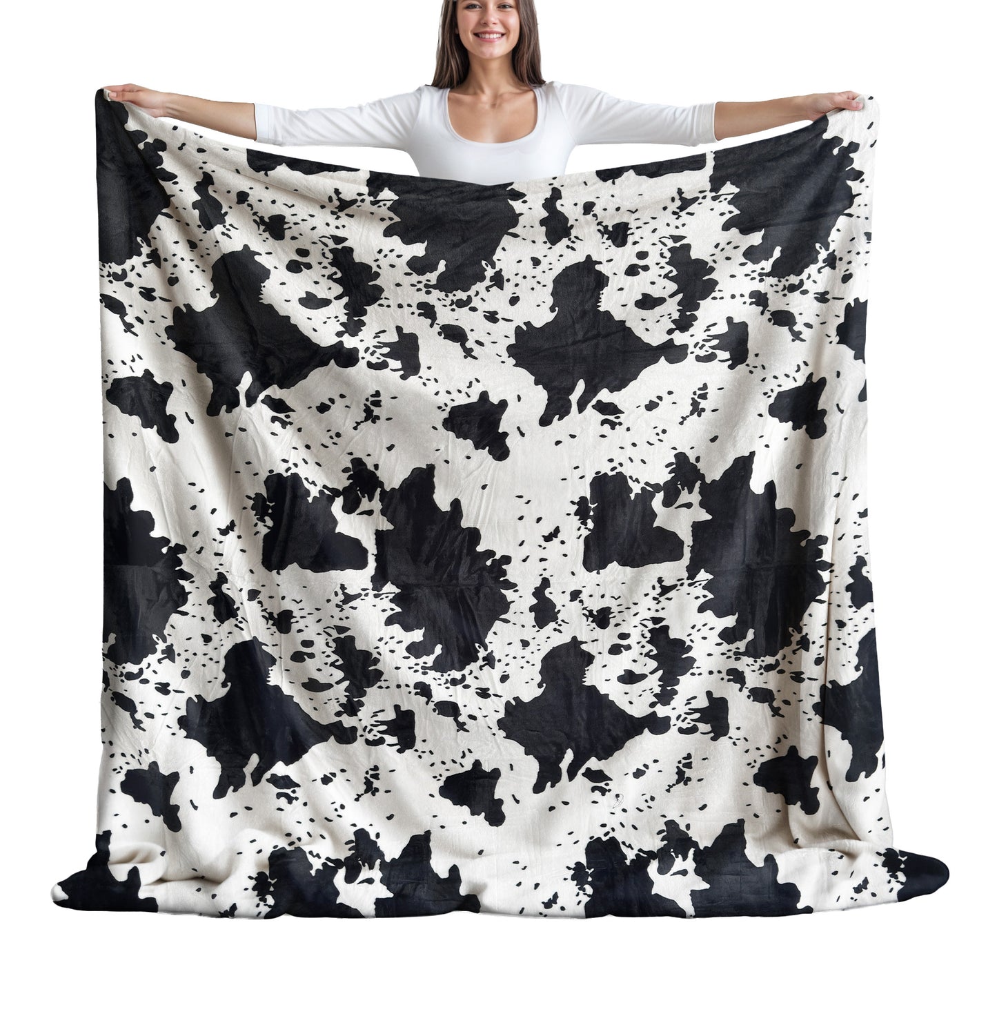 Black and White Cowhide Oversize Throw