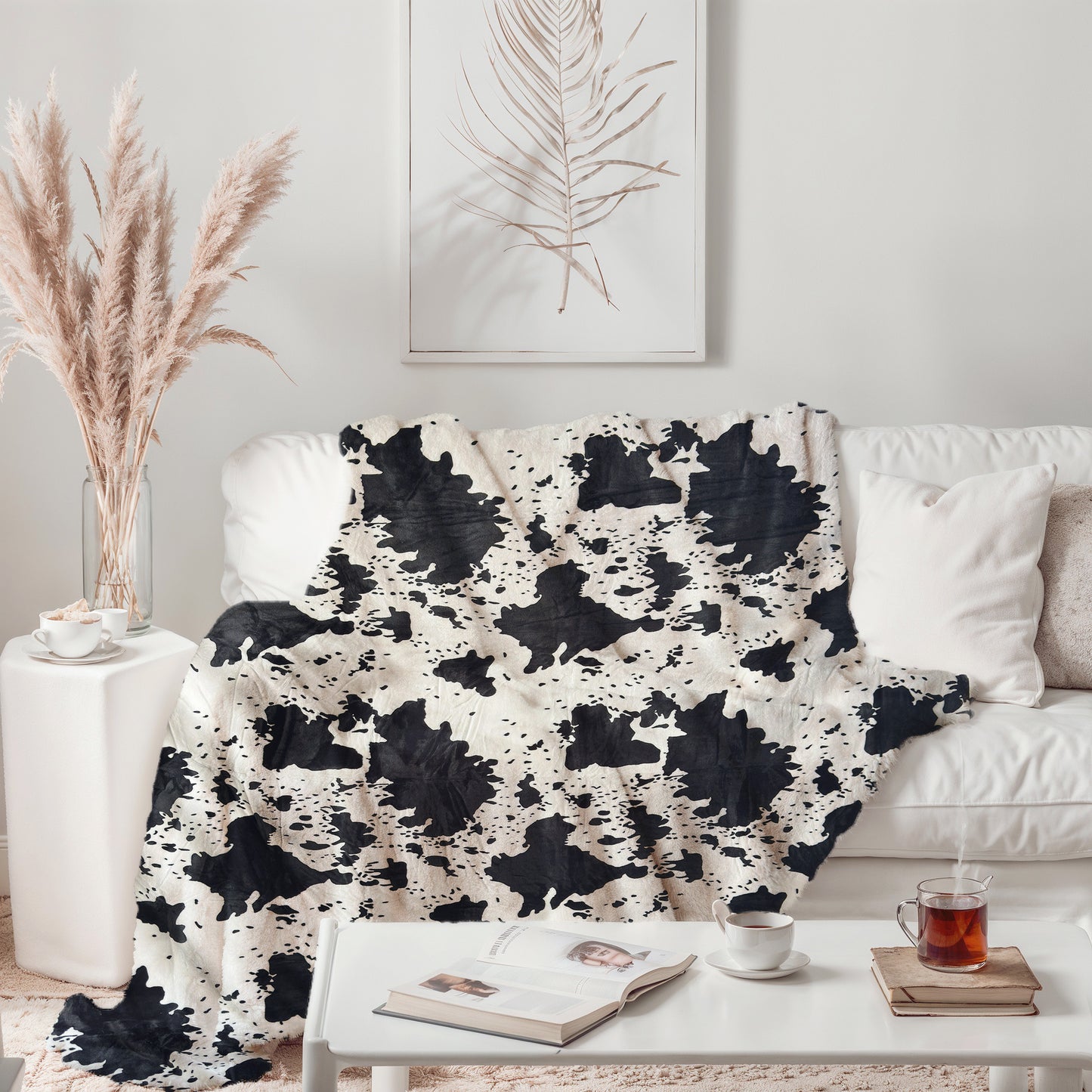 Black and White Cowhide Oversize Throw