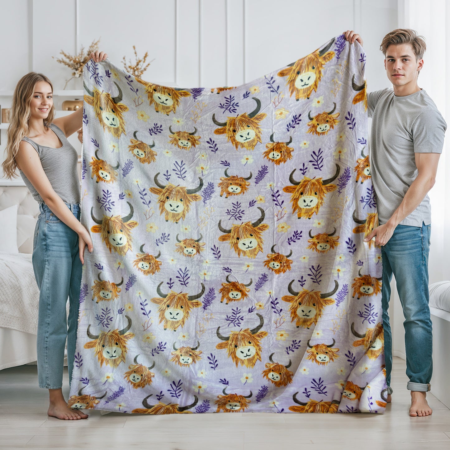 Cozy Cow Cuddle 82x90 Throw Blanket