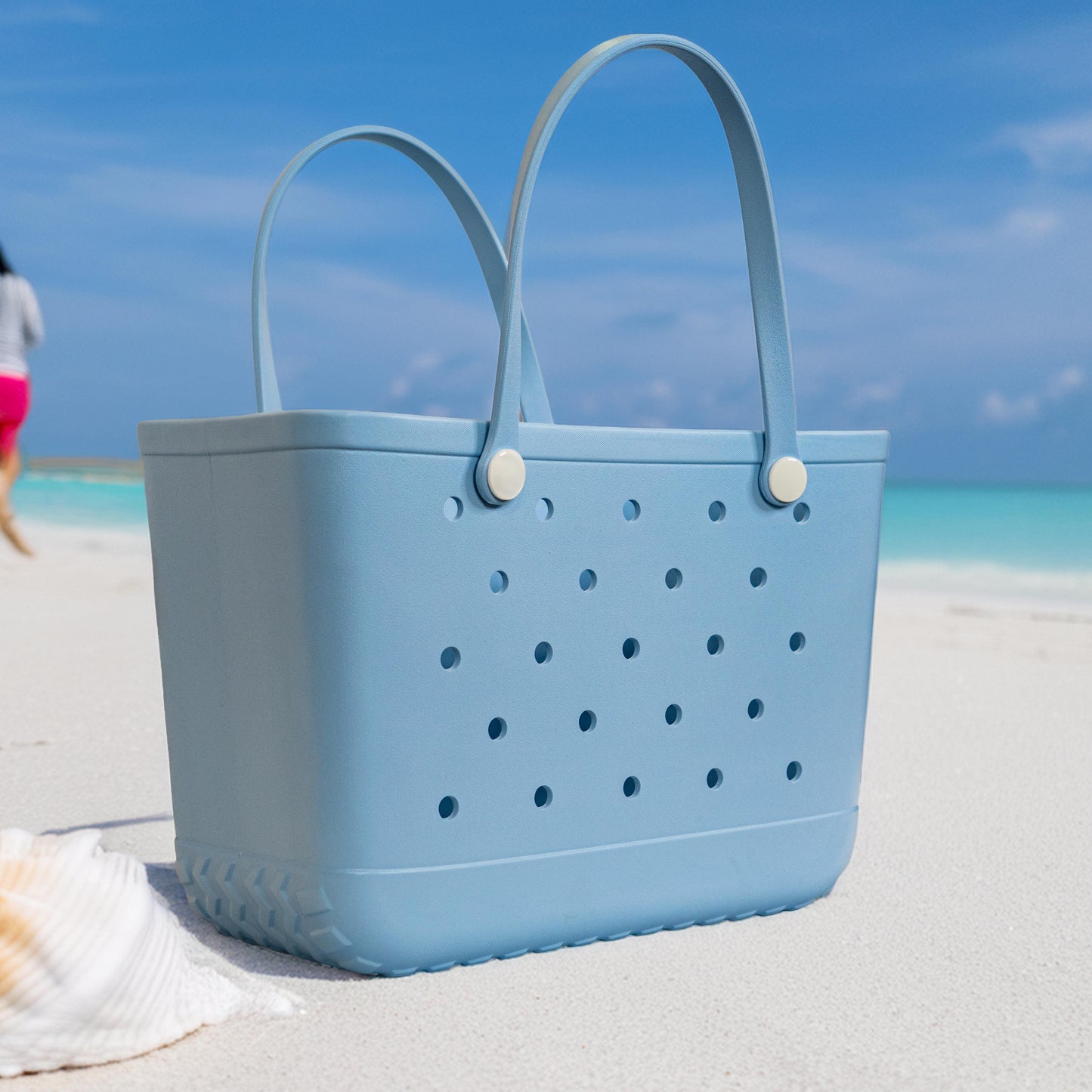 Blue Rubber Tote Bag