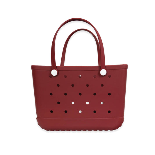 Burgundy Rubber Tote Bag