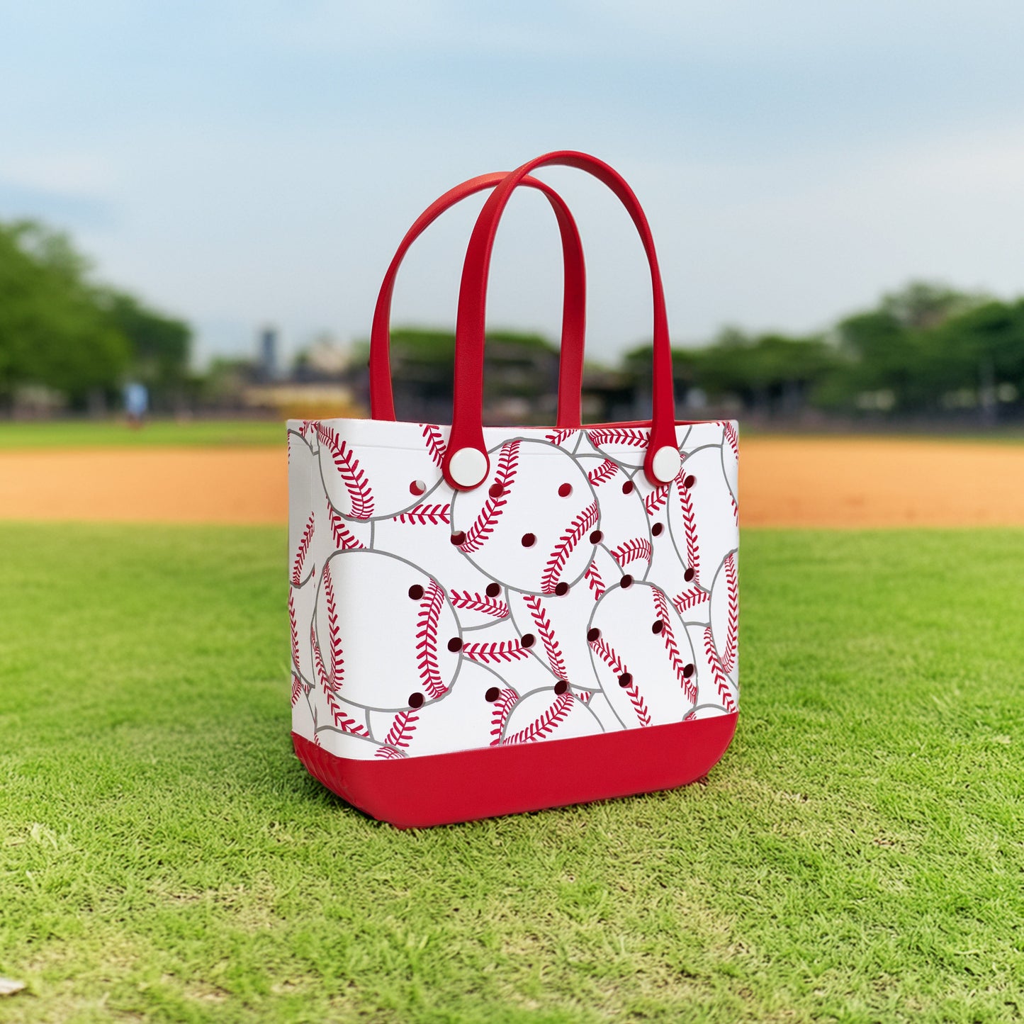 Baseballs Rubber Tote Bag