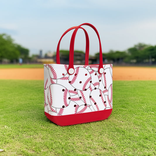 Baseballs Rubber Tote Bag