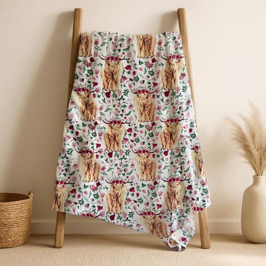 Highland Cow 82x90 Throw Blanket