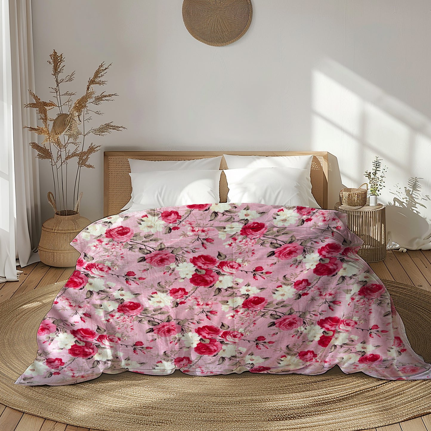 Blush Rose Oversized Throw Blanket