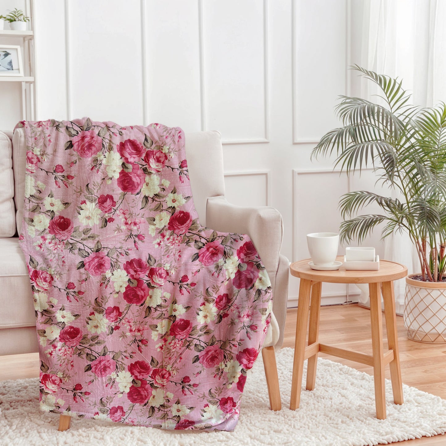 Blush Rose Oversized Throw Blanket